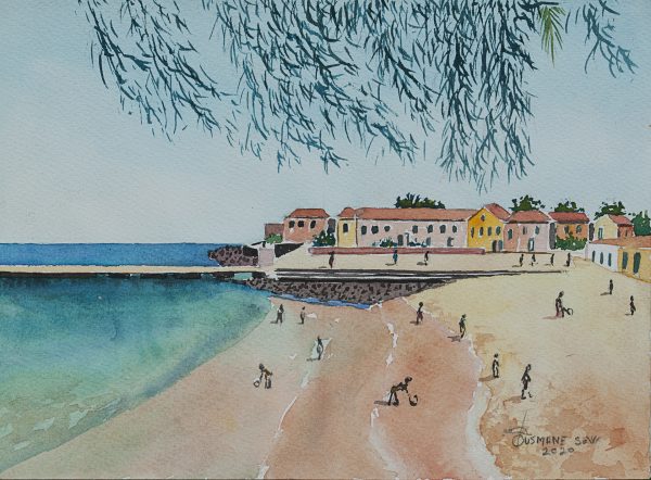 Sur la plage à Gorée